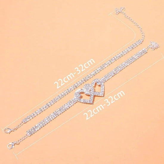 Fashion rhinestone chain anklet for women with sparkling layered ankle bracelet design for weddings and parties