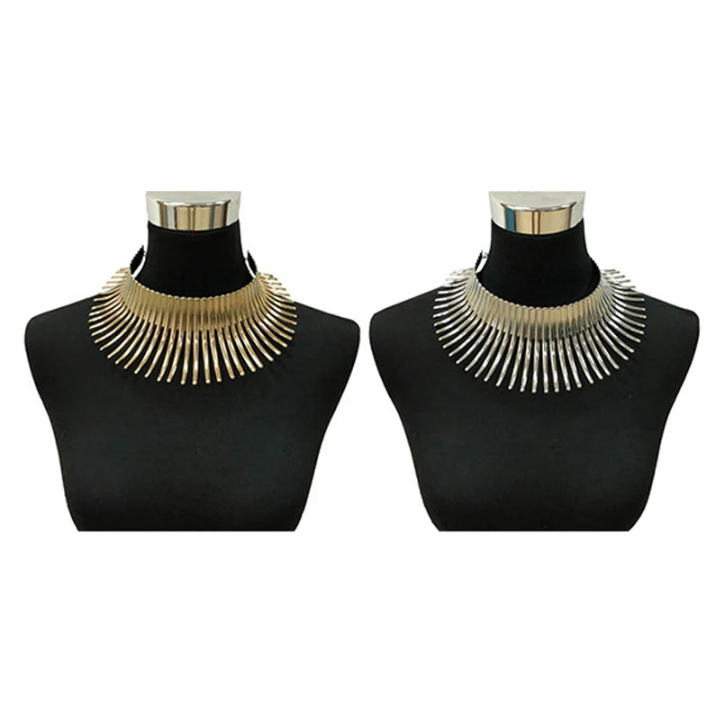 ABQR gold thorn statement choker necklace in alloy with bold collar design and 12 cm diameter