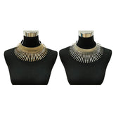 ABQR gold thorn statement choker necklace in alloy with bold collar design and 12 cm diameter