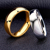 6mm hypoallergenic titanium-style ring with high polished finish in a simple unisex wedding band design
