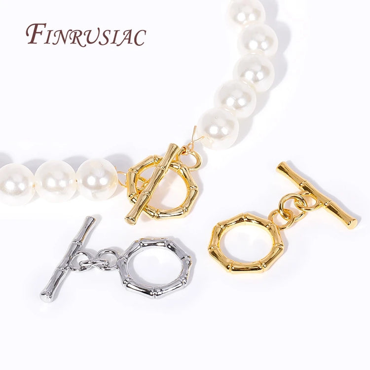18K gold plated brass toggle clasp for jewelry making with OT bar and ring closure for bracelets and necklaces
