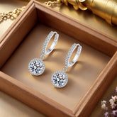 925 sterling silver 1 carat round moissanite stud earrings with brilliant cut stones and classic secure backs