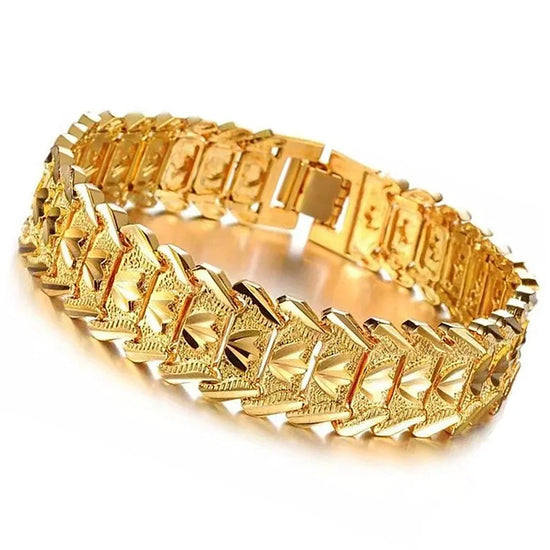 21cm Retro European Coin Bracelet – Men’s Wide Gold‑Plated Watch Chain Style, 18K Gold Copper Jewelry, Vintage Fashion Accessory for Wholesale