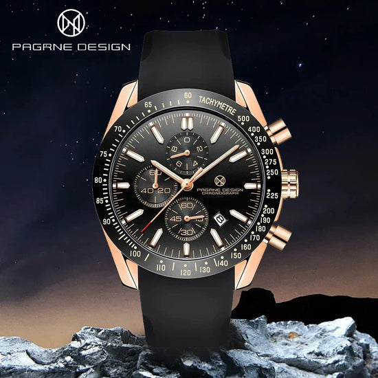 PAGANI DESIGN 2025 Men’s Chronograph Watch – Luxury Quartz, Sapphire Crystal, Stainless Steel, 3Bar Waterproof C3 Luminous Casual Wristwatch