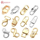 18K gold color brass lobster clasps for necklace and bracelet making with secure connect closure