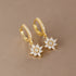 Luxury stainless steel star dangle earrings with 14K gold plating and sparkling cubic zirconia for women