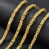 Dubai 18K gold-plated unisex necklace with multi-layer woven link chain and three-dimensional zircon geometric design