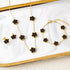 18K gold-plated clover jewelry set with stainless steel necklace, earrings, and bracelet for women
