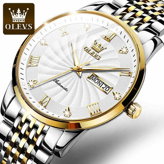 OLEVS Men’s Mechanical Watch – Luxury Automatic Stainless Steel Sport Watch for Men, Waterproof Luminous Dial, Top Brand Relogio Masculino