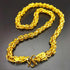 Unisex 24K AU999 real gold hollow boss chain necklace, 10MM wide, 60CM long, polished keel faucet design