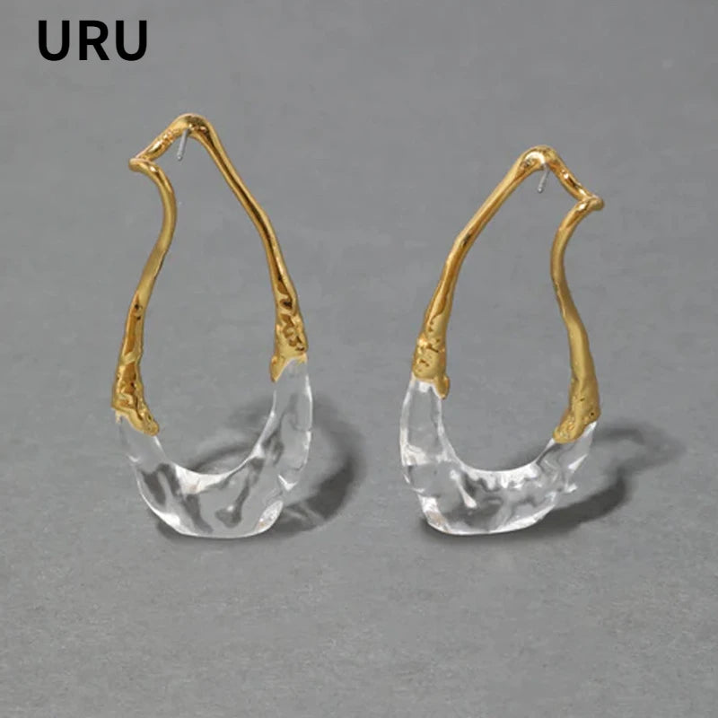 European and American irregular statement earrings for women with bold exaggerated lightweight party design