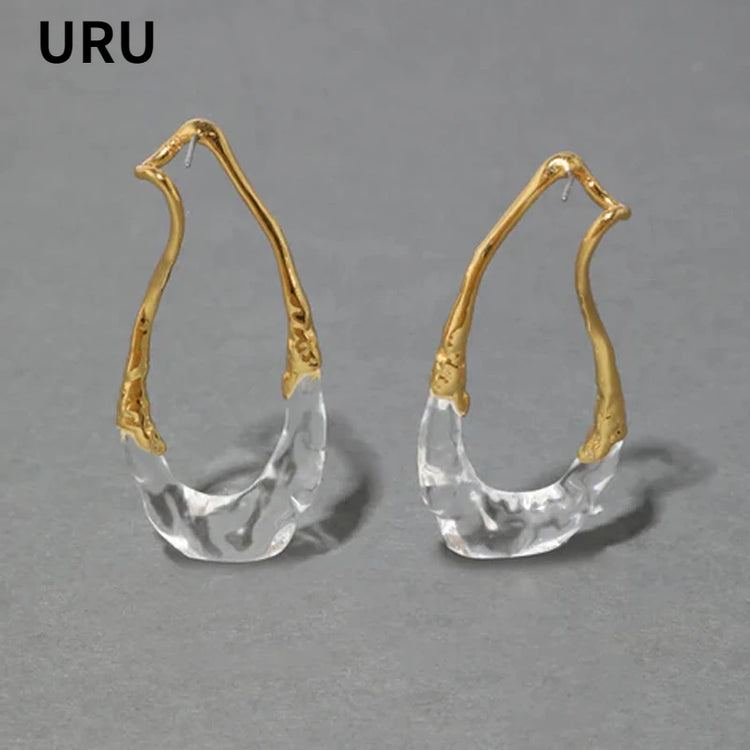 European and American irregular statement earrings for women with bold exaggerated lightweight party design
