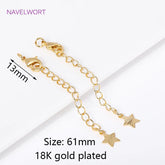 18K gold plated brass extender chain with lobster clasp and tail chain for DIY bracelet and necklace making